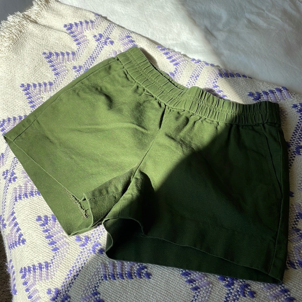 J. Crew Olive Paper Bag Shorts 3”